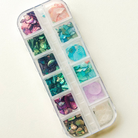 Shell box 12 steentjes | Crystal Stones