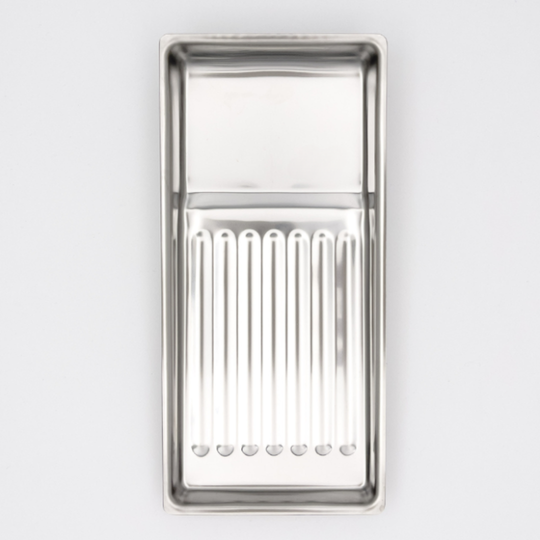 Inox schaal voor materiaal | geribt