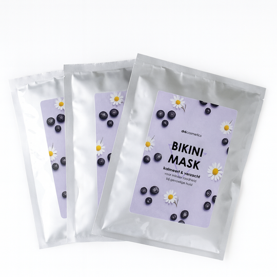 Bikini Masker - 3x sachet kalmerend & verzachtend (blauwe bes) (goed voor 6 maskers in totaal)